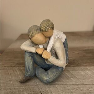 Willow Tree Embrace Sculpture - Cream and Blue